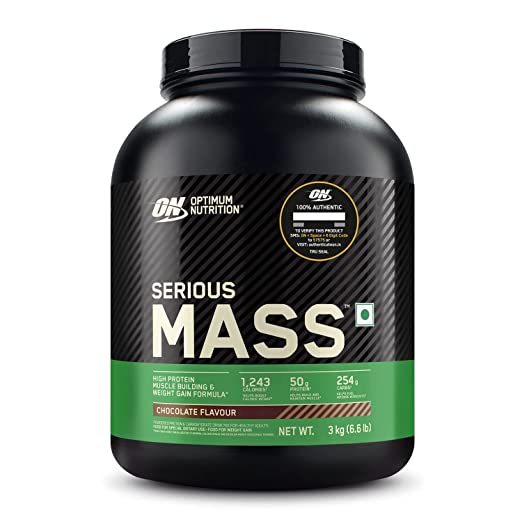 OPTIMUM NUTRITION (ON) Serious Mass Gainer powder (Veg) - 3 kg (Chocolate)