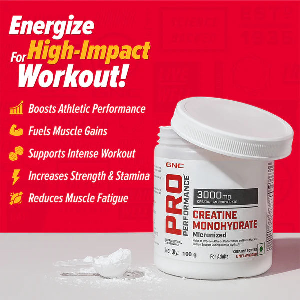 GNC Pro Performance Creatine Monohydrate, (Unflavoured, 250 gm