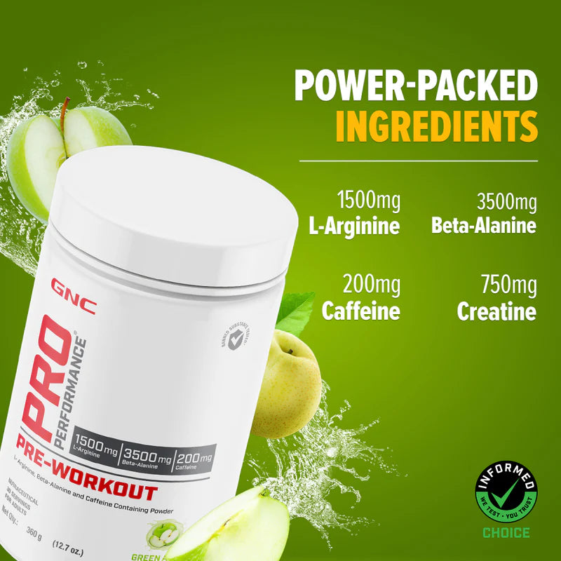 GNC Pro Performance Pre-Workout Improves Energy, Endurance & Focus for Intense Workouts | Informed Choice Certified 227 Verified Reviews