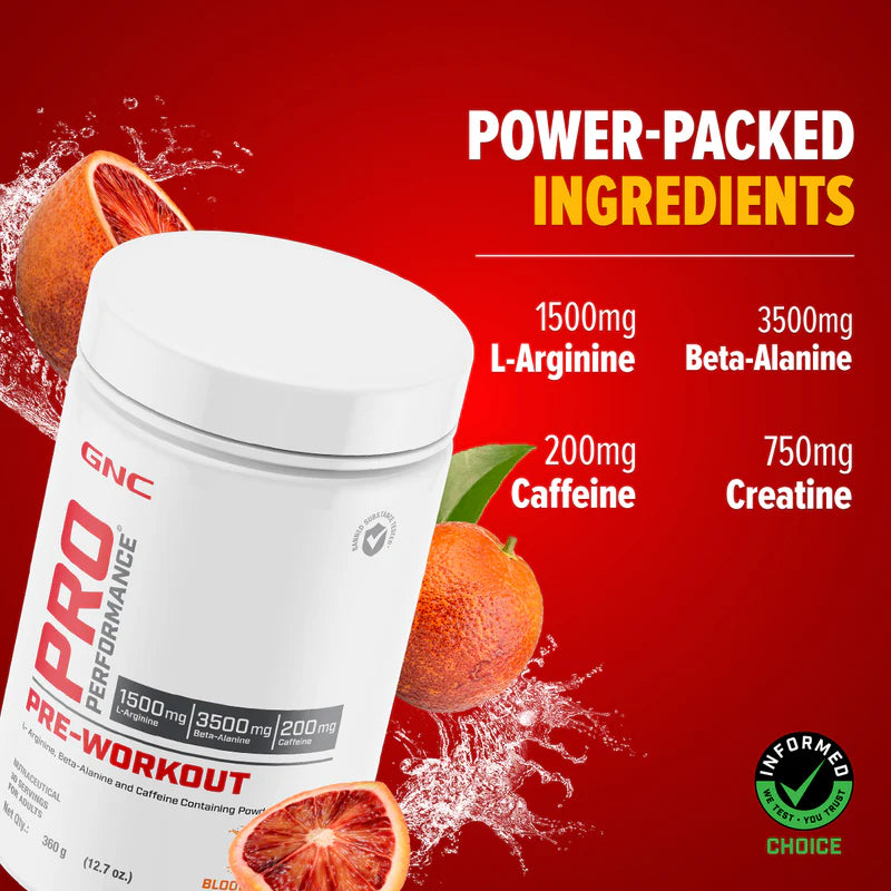 GNC Pro Performance Pre-Workout Improves Energy, Endurance & Focus for Intense Workouts | Informed Choice Certified 227 Verified Reviews