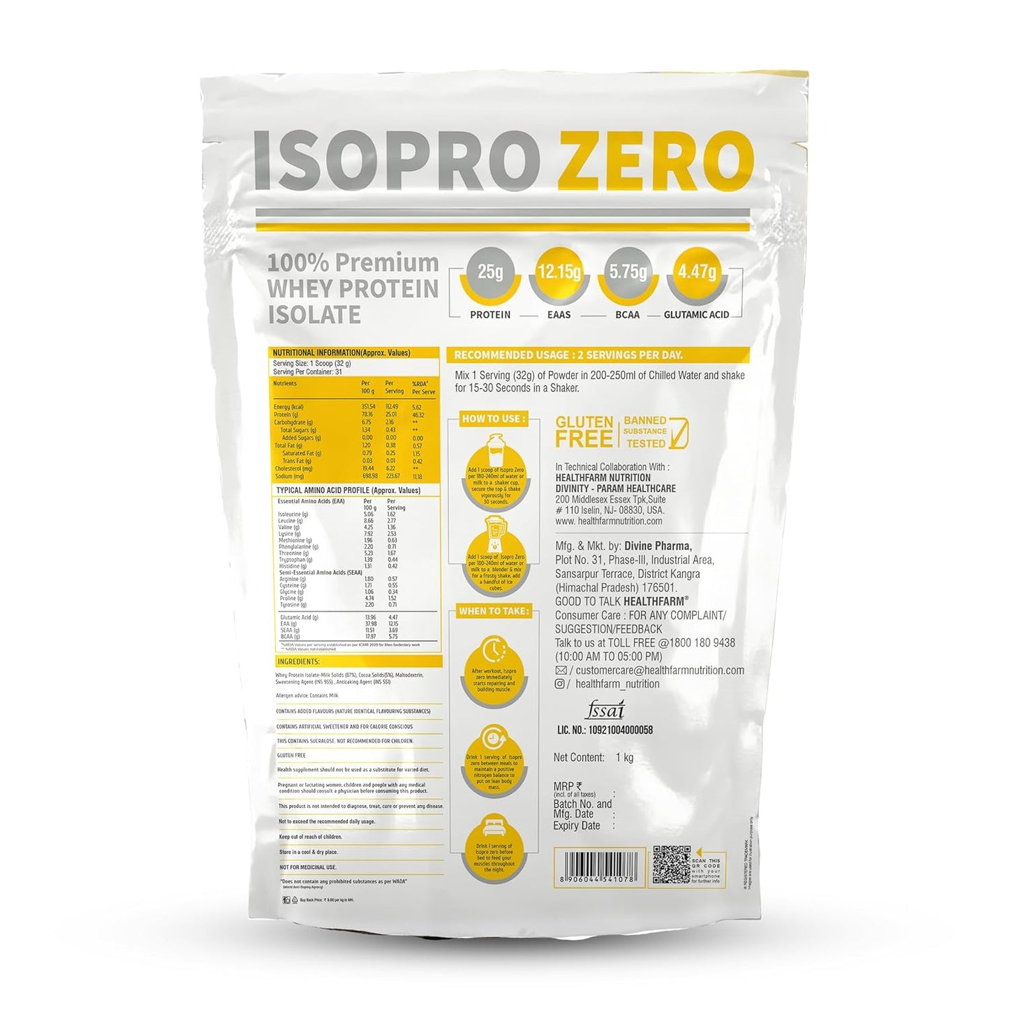 HEALTHFARM Isopro Zero T CH 1KG
