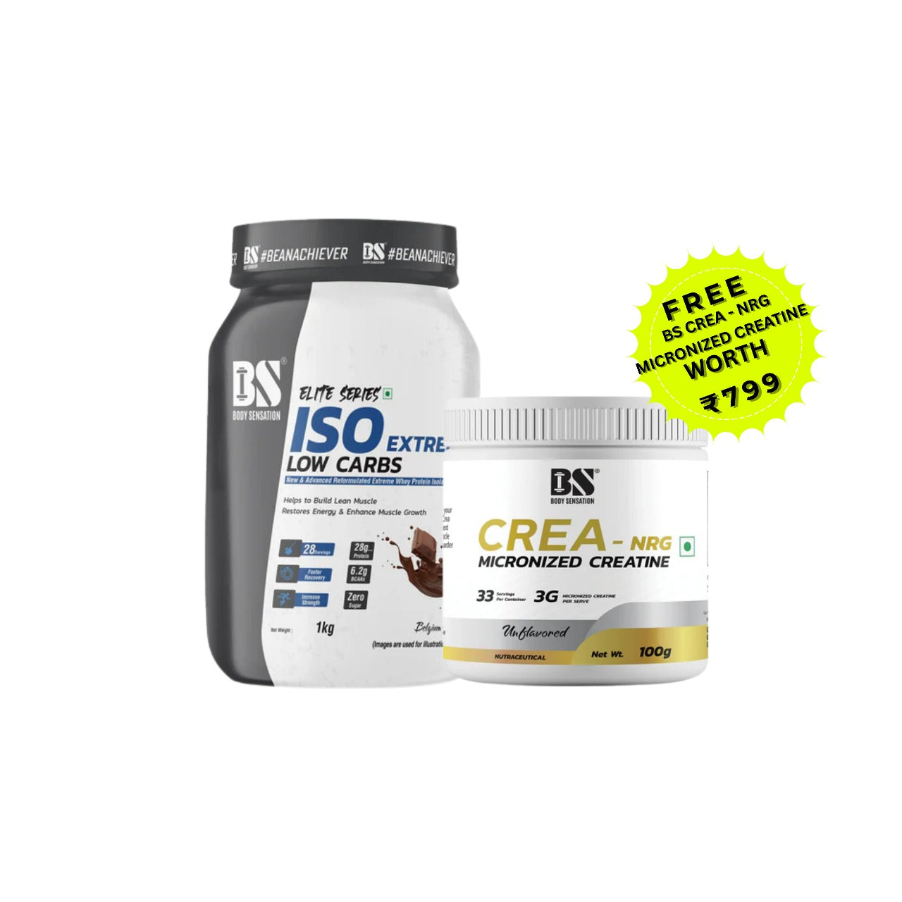 BS Elite ISO Extreme Low Carbs 1 Kg with FREE CREATINE