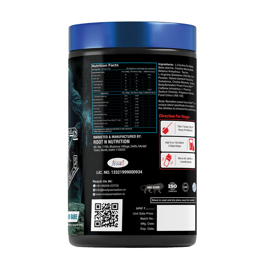 BODY SENSATION *NEW* HAVOC Pre-Workout 360g