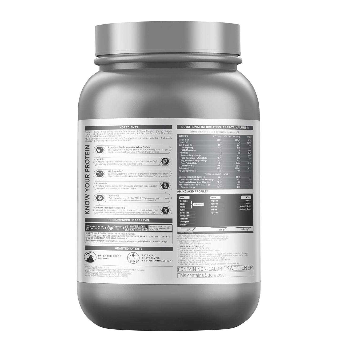 MuscleBlaze Biozyme Performance Whey 1KG