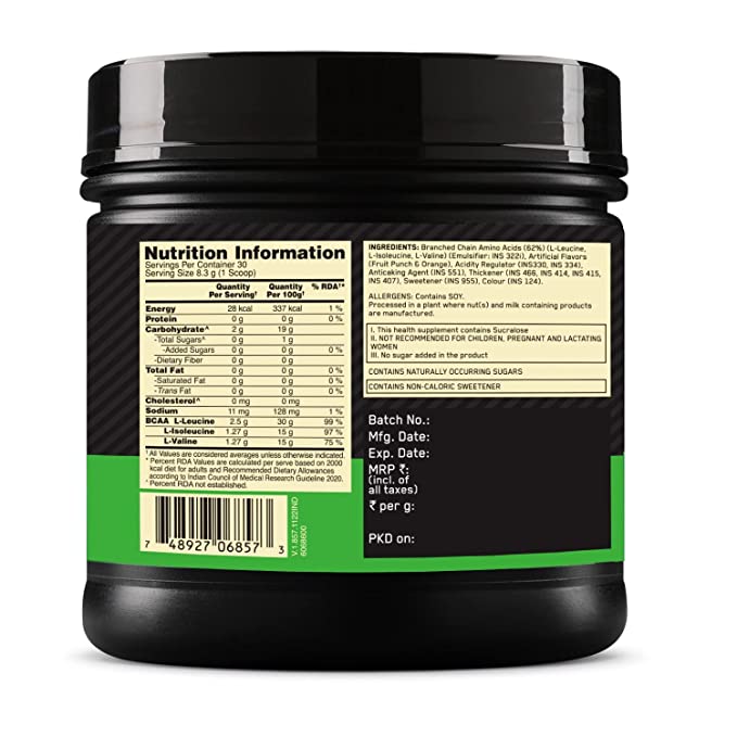Optimum Nutrition BCAA (250gm, Fruit Punch)