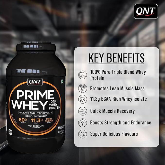 QNT Prime Whey, 100% Whey Protein with whey Isolate, 2kg,