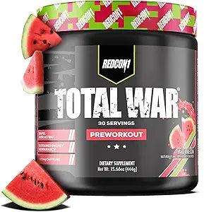 Redcon1 TOTAL WAR PRE WORKOUT 30 SERV- EXTREME PREWORKOUT SUPPLEMENT EAA (Essential Amino Acids) (441 g)