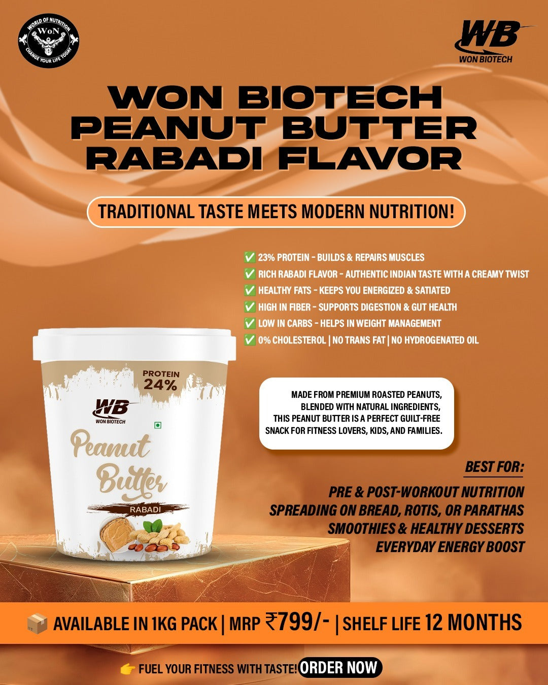 WON Biotech Peanut Butter 1kg