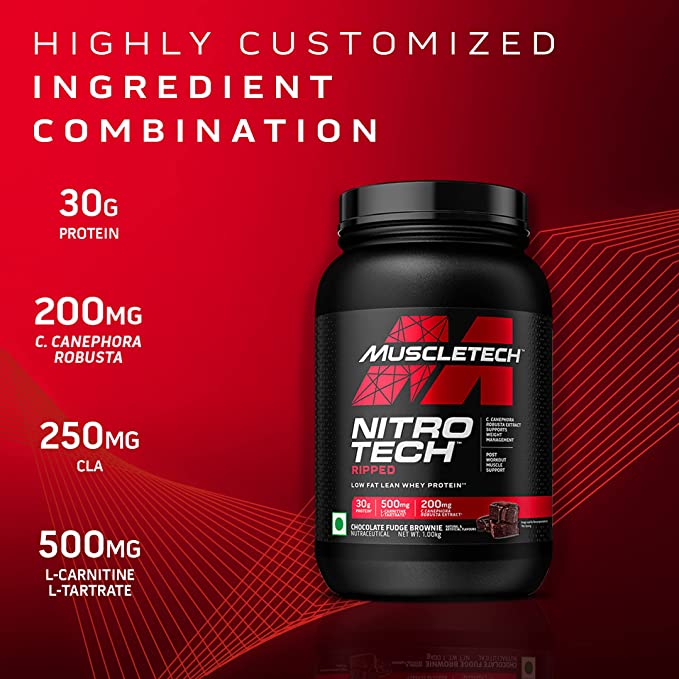 MUSCLETECH NITRO TECH RIPPED CH FUDGE BROWINE
