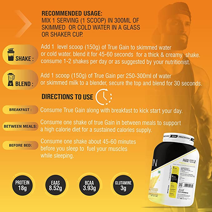 Healthfarm TRUE GAINER XXL Weight Gainer 2KG