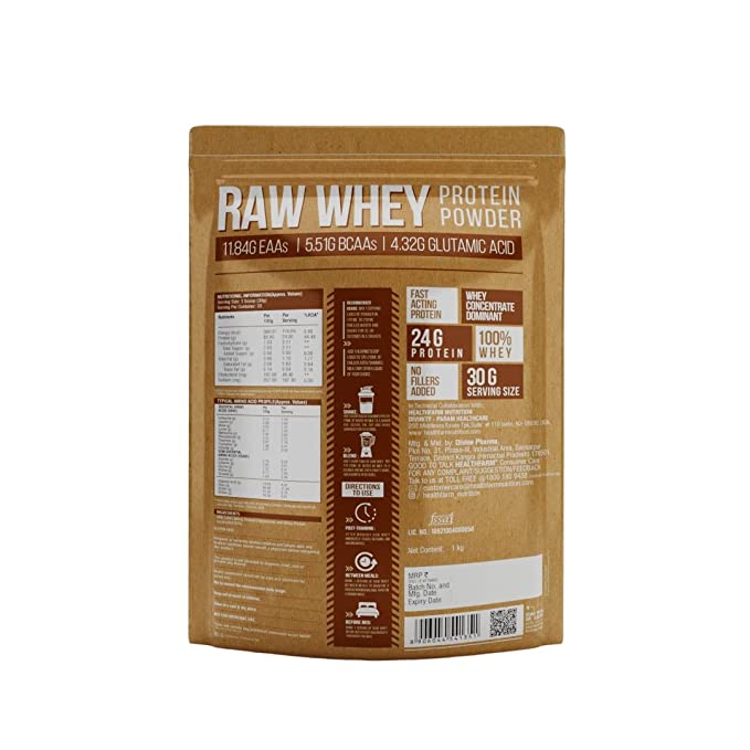 HEALTHFARM RAW WHEY PROTEIN UNFLAVOURED 1kg