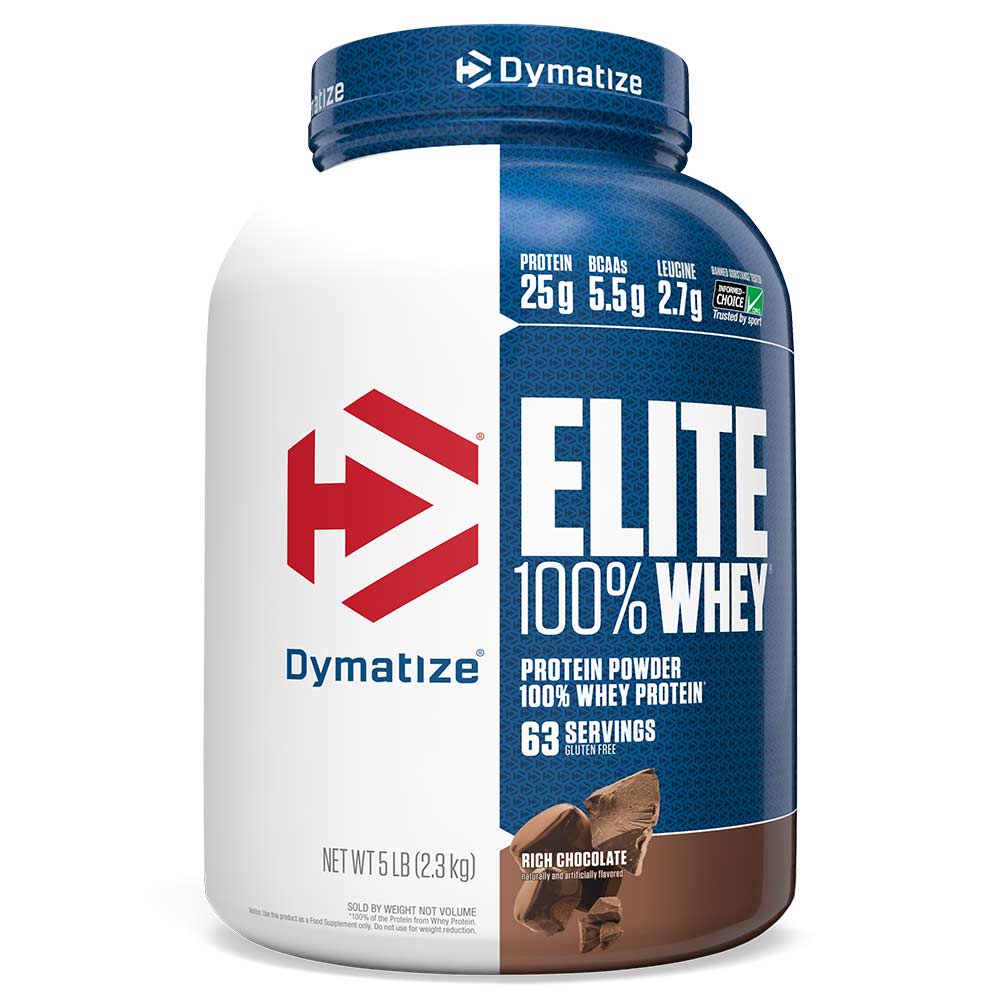 DYMATIZE Elite 100% Whey Protein - 5 lb (Rich Chocolate)