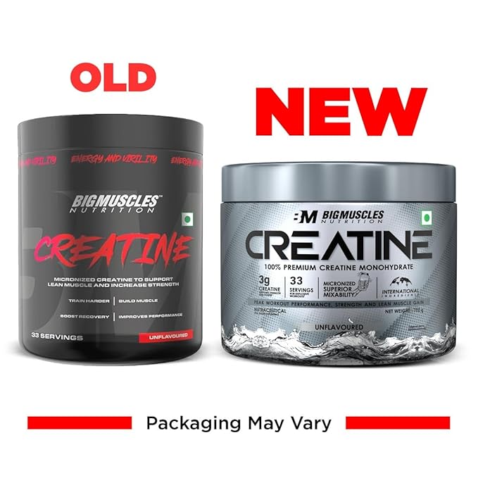 Bigmuscles Nutrition Creatine Powder [100 Grams, 33 Servings] | Micronized Creatine Monohydrate to Support Lean Muscle Repair & Recovery | Increase Strength and Athletic Performance