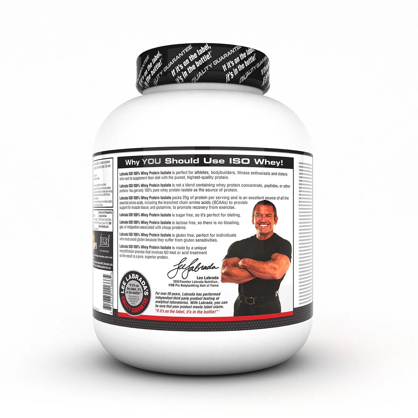 Labrada ISO WHEY 100% Whey Protein Isolate (Post Workout, 25g Protein, 0g Sugar,0 Fat,Gluten Free, Lactose Free, 66 Servings) - 4.4 lbs (2kg)