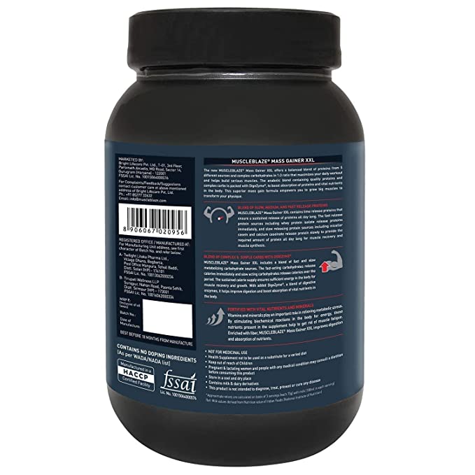 MuscleBlaze Mass Gainer XXL Powder- 1 kg