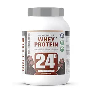 NATURALTEIN Natural Whey Protein 1 kg | Max Chocolate 24g | 24g Protein Per Serving | No Added Sugar | Sweetened with Stevia | Non-GMO | Soy-Free | Gluten-Free | Super Mixability | 100% Natural