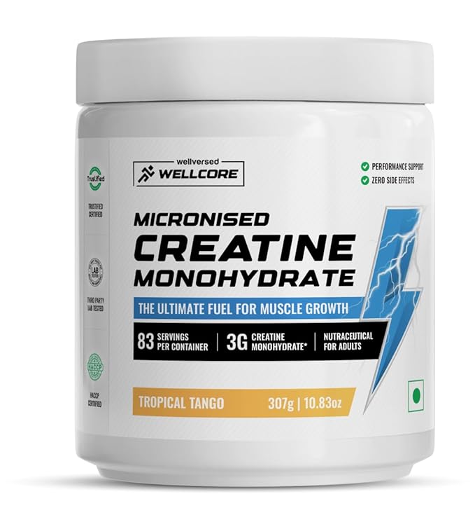 Wellcore - Pure Micronised Creatine Monohydrate | (307g, 83 Servings) | Rapid Absorption | Enhanced Muscle Strength & Power | Fast Recovery | Increased Muscle Mass