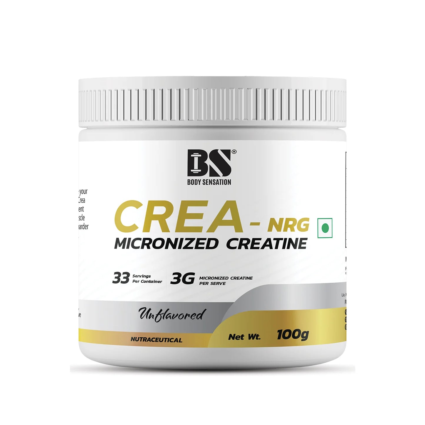 BS CREA - NRG Micronized Creatine Unflavoured - 100g