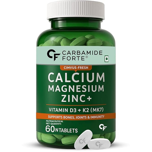 Carbamide Forte Calcium & Vitamin D3 Tablets | Calcium Tablets for Women & Man | Calcium Magnesium Zinc Tablets | Calcium Supplements for Men with Calcium Citrate, Calcium Tablet with Vitamin K2 MK7 & Vitamin B12