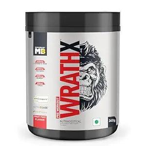 MuscleBlaze Pre Workout Wrathx With Creapure,Nitroblaze & Bioperine 340 G,20 Servings),Powder,1 Count