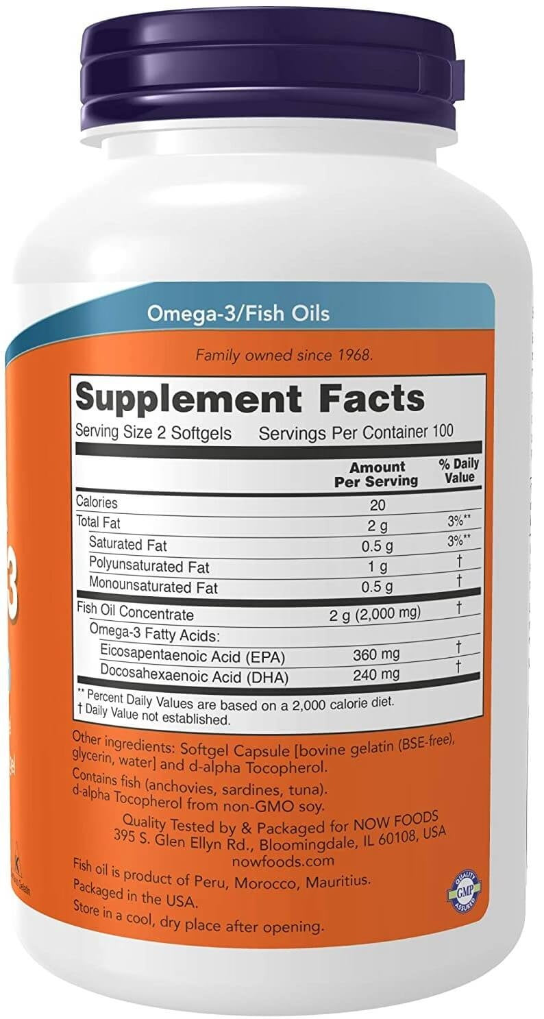 Now Foods Omega 3, Pack of 100 softgel