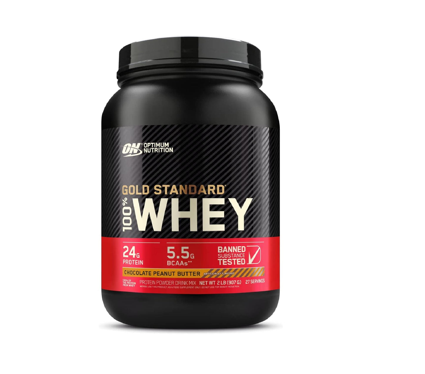 Optimum Nutrition (ON) Gold Standard 100% Whey Protein Powder 2 lbs, 907 g