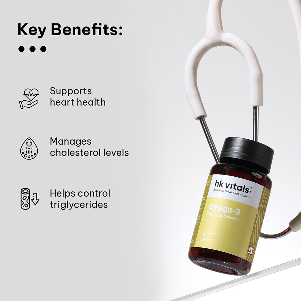 HealthKart HK Vitals Omega 3 1000mg with 180mg EPA and 120mg DHA, 90 capsules