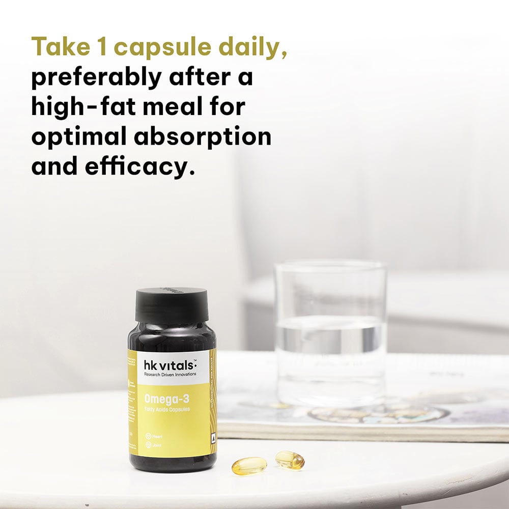 HealthKart HK Vitals Omega 3 1000mg with 180mg EPA and 120mg DHA, 90 capsules