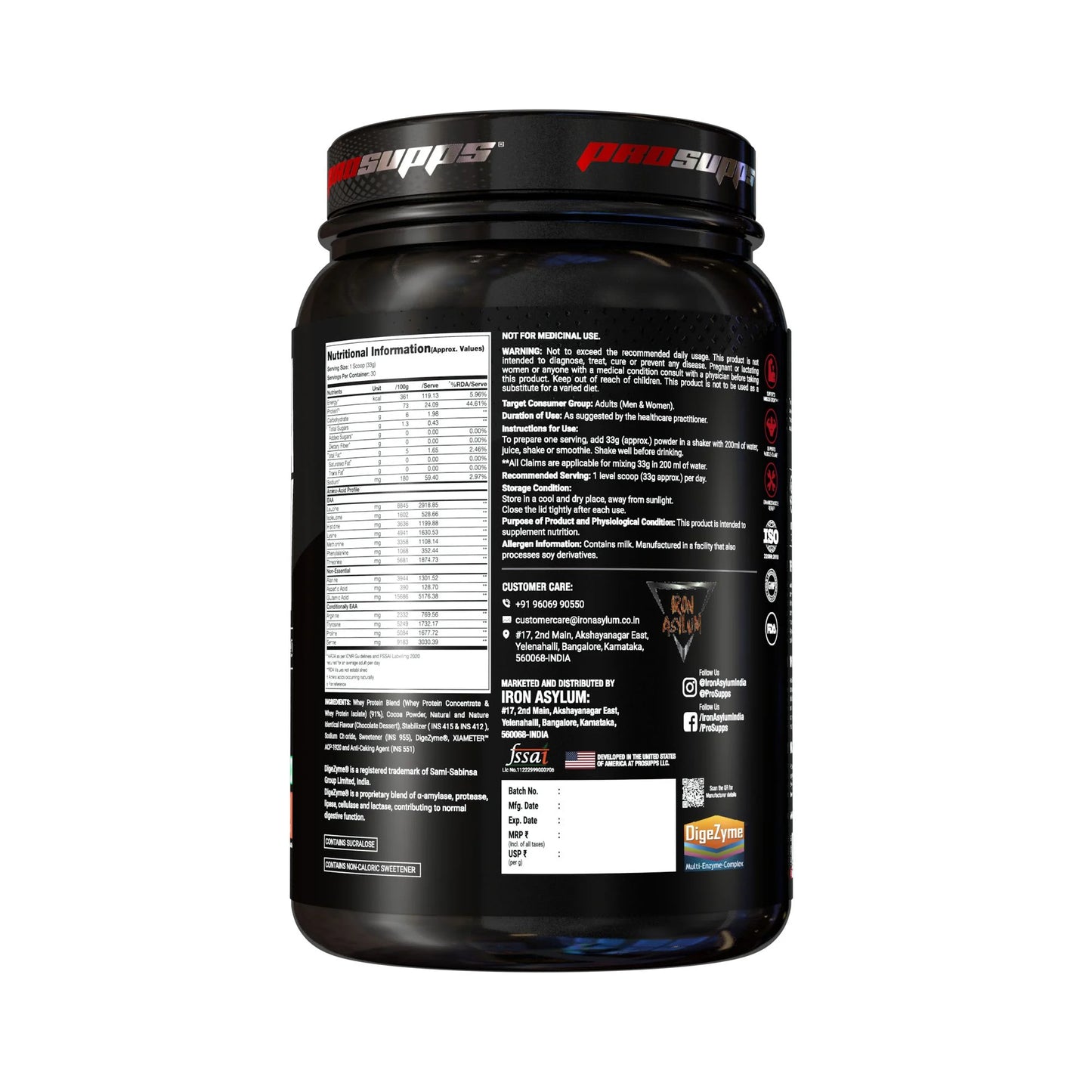 PROSUPPS Alpha Whey - Premium Whey protein Isolate and concentrate Blend Whey Protein 1 KG