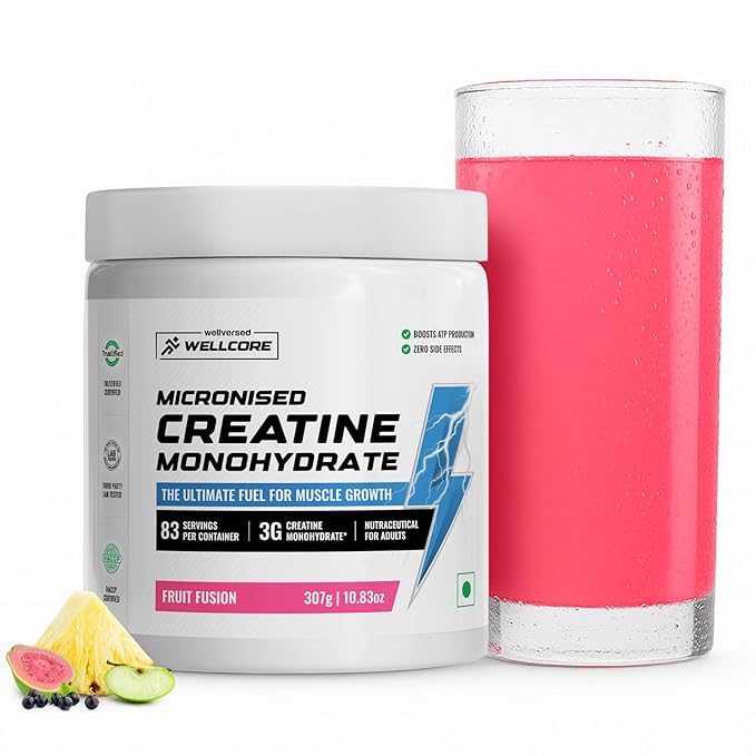 Wellcore - Pure Micronised Creatine Monohydrate | (307g, 83 Servings) | Rapid Absorption | Enhanced Muscle Strength & Power | Fast Recovery | Increased Muscle Mass