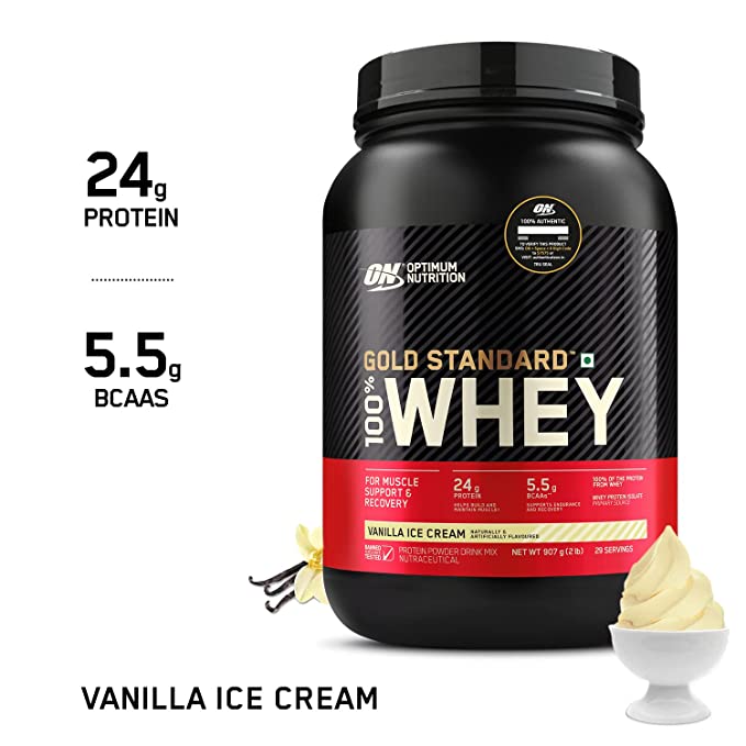 Optimum Nutrition (ON) Gold Standard 100% Whey Protein Powder 2 lbs, 907 g